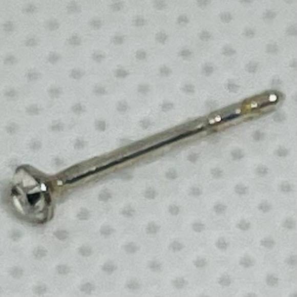 🔥SALE set (2) sterling silver stainless steel diamond CZ nose studs piercing - Picture 3 of 15